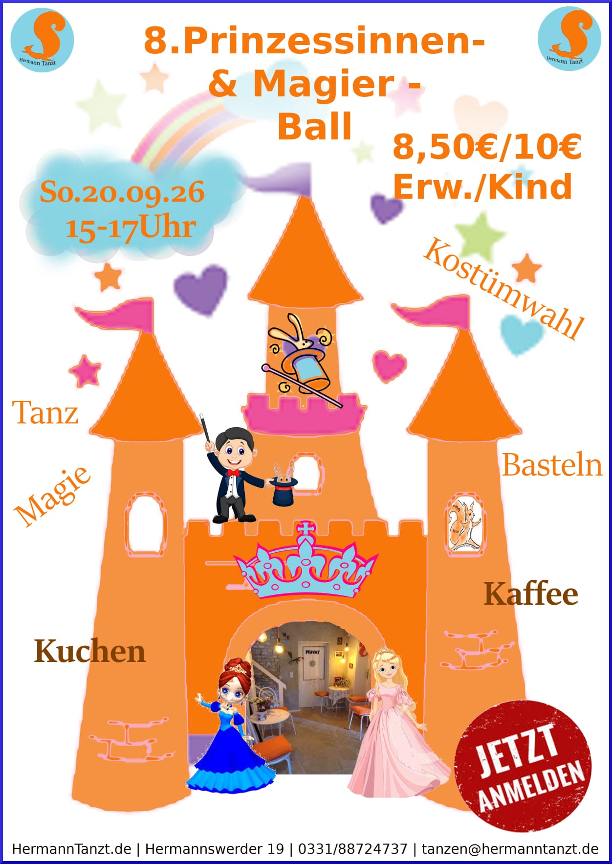 Plakat 8. Prinzessinnen- und Magier-Ball bei Hermann Tanzt