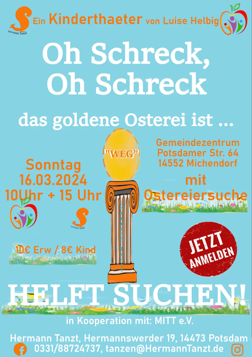 Plakat Oh Schreck, oh Schreck, das goldene Osterei ist weg